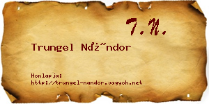 Trungel Nándor névjegykártya